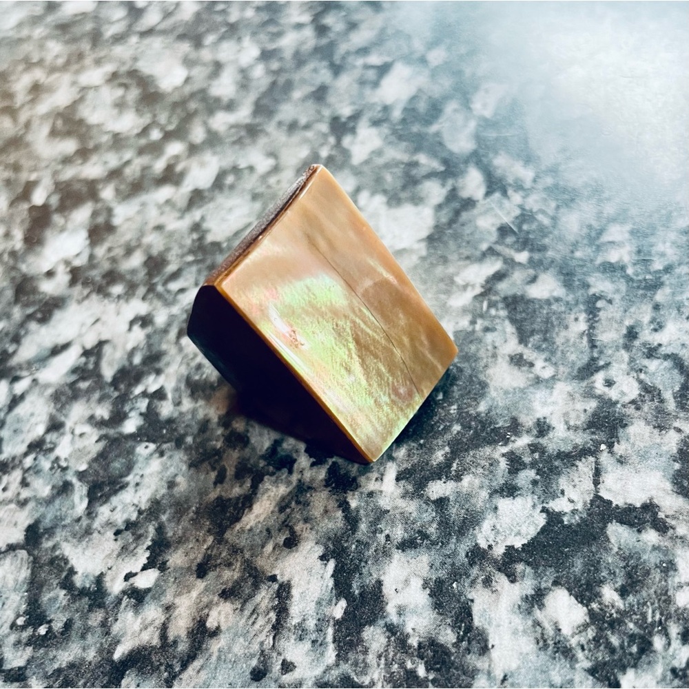 Mother of Pearl Wood Ring Sz 7
